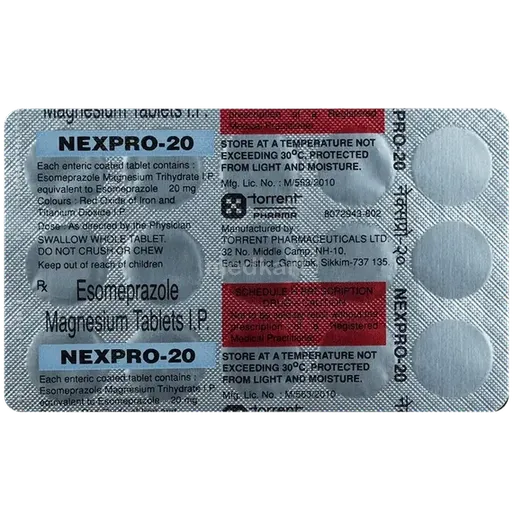 nexpro 20mg tablet 15's
